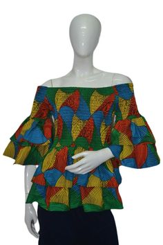 African Clothing women.Smocked Elastic Top..Fits S,M,L Casual Multicolor Top With Smocked Bodice, Bohemian Multicolor Tops With Smocked Bodice, Casual Multicolor Tops With Smocked Cuffs, Multicolor Smocked Top With Smocked Cuffs For Summer, Summer Multicolor Blouse With Smocked Cuffs, Casual Multicolor Cotton Smocked Top, Casual Multicolor Smocked Top, Multicolor Fitted Peasant Top For Summer, Casual Multicolor Smocked Blouse