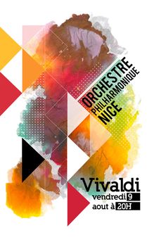 an abstract poster with the words vivaldi in different colors and shapes on it