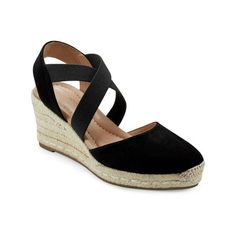 Believing that comfort does not mean a having to compromise on style, Easy Spirit designs footwear, apparel and accessories for women, using innovative technologies to create a versatile modern product. Manufacturer: Easy Spirit Style Type: Wedge Sandals Collection: Easy Spirit Sleeve Length: Material: Leather/Textile/an Made Materials Fabric Type: Suede Specialty: Laceless Sku: BH5896905 Size: 11.  Color: Black.  Gender: female.  Age Group: adult. Black Closed Toe Wedge Sandals Medium Width, Modern Black Closed Toe Wedge Sandals, Modern Black Wedge Heel Sandals, Modern Black Synthetic Wedge Sandals, Modern Closed Toe Synthetic Wedge Sandals, Modern Black Wedge Sandals With Round Toe, Black Wedge Sandals With Arch Support For Vacation, Black Wedge Sandals With Arch Support For Beach, Black Synthetic Wedge Sandals With Arch Support