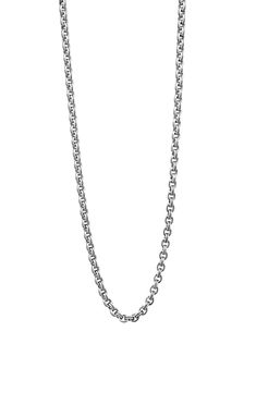 Fluted links of sterling silver enhance the modern look of this chain necklace that'll tie up your everyday ensembles. Sterling silver Imported Modern Silver Cable Chain Necklace, Silver Cable Chain Link Necklace, Silver Link Chain Necklace For Formal Events, Silver Link Chain Necklace For Formal Occasions, Formal Silver Necklace With Cable Chain, Formal Silver Link Chain Necklace, Luxury Silver Cable Chain Necklace, Silver Cable Chain Necklace For Formal Occasions, Formal Silver Cable Chain Necklace