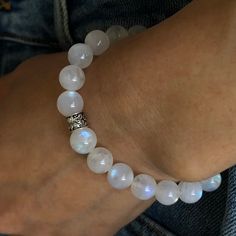 Beautify Natural Flashy Moonstone Bracelet. Perfect for wearing alone or stacking! Great gift for Christmas, birthdays. Gift Wrapped, Ready to Give The Moonstone Crystal Meaning Moonstones is more than just a beautiful gemstone - it holds deep spiritual meaning and significance. Moonstone is known as the Traveler's Stone as its name suggests, moonstone calms strongly connected to the inner goddess moon and its cycles. It is believed to enhance intuition, creativity, and feminine energies. Moonst Adjustable Spiritual Moonstone Bracelets, Moonstone Gemstone Beads Bracelets For Meditation, Moonstone Gemstone Beaded Bracelet As Gift, Everyday Moonstone Gemstone Beads Bracelets, Everyday Moonstone Bracelets With Gemstone Beads, Spiritual Hand-strung Moonstone Bracelets, Adjustable Moonstone Gemstone Bracelet, Adjustable Natural Stones Moonstone Bracelets, Moonstone Jewelry With 8mm Beads For Gifts