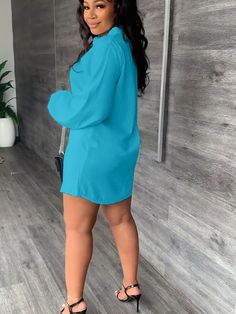 Material:95% Polyester & 5% Spandex. Features:V-neck, solid color, Long Sleeve Dress, belted, elegant, tie-up, mini dresses.Style: Casual. Blue V-neck Mini Dress With Tie Waist, Casual V-neck Belted Mini Dress, V-neck Office Dress In Solid Color, Solid Color V-neck Mini Dress For Date Night, Office V-neck Dress In Solid Color, Casual Solid Color Mini V-neck Dress, Solid Mini Length Dresses For Office, Solid Mini Dress For Office, Blue Solid Color V-neck Mini Dress