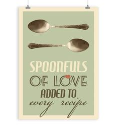 spoonfuls of love are added to every recipe by the printable design studio