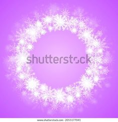 a snowflake frame on a purple background with space for your text or image