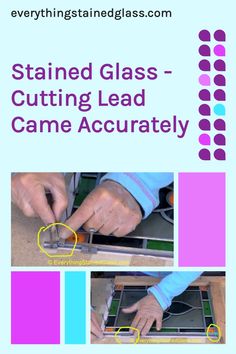 an advertisement for stained glass - cutting lead came accurately with the words