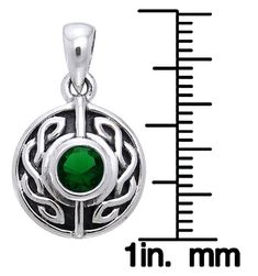 Crafted of the finest .925 Sterling Silver, this pendant showcases a Celtic knot round medallion design. An emerald-green glass stone adds bright color to the center of this fascinating piece. This highly polished pendant is strung on an 18 inch sterling silver box chain that secures with a spring ring clasp. Peter Stonecopy; Jewelry Designs are exclusive and protected by Copyright Laws. Metal: .925 Sterling Silver; Finish: High polish; Stone: 5 mm Emerald-Green Glass Pendant dimensions: 14.3 mm Stone Jewellery Designs, Celtic Knot Pendant, Pewter Jewelry, Teen Jewelry, Celtic Knotwork, Box Chain Necklace, Irish Jewelry, Popular Jewelry, Medallion Design