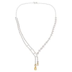 This diamond lariat necklace is a true statement piece, perfect for special occasions and red carpet events. It exudes elegance, sophistication, and luxury, making you the center of attention wherever you go. It is a symbol of opulence and refinement, showcasing your exquisite taste and appreciation for the finer things in life. Item Code :- SEN-5405 Gross Weight :- 23.90 gm 14k White Gold Weight :- 20.87 gm Diamond Weight :- 15.32 Carat ( AVERAGE DIAMOND CLARITY SI1-SI2 & COLOR H-I ) Necklace S Diamond Lariat Necklace, Doctor Jewelry, Necklace Elegant, Luxury Necklace, Luxury Diamonds, Gold Diamond Necklace, Pear Diamond, Girly Jewelry, Jewelry Inspo