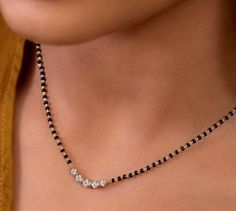 Bewitching Gold Plated Mangalsutra | eBay Cute Mangalsutra, Diamond Mangalsutra Designs Unique, Diamond Black Beads, Mangalsutra Simple, Solitaire Mangalsutra, Modern Mangalsutra Designs, Indian Mangalsutra, Indian Jewelry Gold, Black Beads Necklace