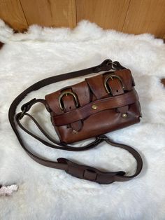 Leather Crossbody/shoulder Bag With Buckles - Etsy Ren Faire Costume, Belly Bag, Celtic Weave, Leather Dye, Leather Ring, Leather Corset, Leather Conditioner, Vegetable Tanned Leather, Handmade Bags