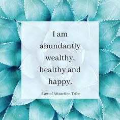 the quote i am abundantly, healthy, healthy and happy law of attraction tribe