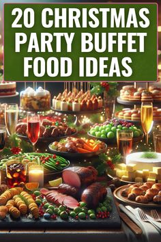 Christmas Party Foods Holiday Pick Up Food, Christmas Party Dinner Food, Christmas Bbq Ideas Decorations, Christmas Party Ideas On A Budget, Xmas Eve Food Ideas, Christmas Dinner Buffet Ideas Food, Xmas Party Buffet Ideas, Christmas Party For A Crowd, Light Buffet Food Ideas