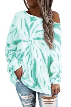 Green Relaxed Tie-dye Pullover Sweatshirt Tie Dye Sweatshirt For Spring, Tie-dye Long Sleeve Sweatshirt For Spring, Long Sleeve Tie Dye Sweatshirt For Spring, Tie Dye Long Sleeve Sweatshirt For Spring, Green Washed Long Sleeve Sweatshirt, Oversized Long-sleeved Tie-dye Sweatshirt, Oversized Tie-dye Sweatshirt, Oversized Tie-dye Long Sleeve Sweatshirt, Oversized Tie-dye Sweatshirt For Spring