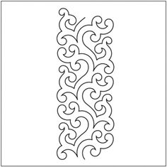 a line drawing of an ornate design with swirls and leaves in black on a white background