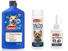 three different types of dog shampoos, one for dogs and one for cats