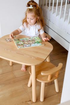 This Wooden Kids Table and Chairs Set is the perfect addition to any toddler's room or play area. Crafted from high-quality natural wood, this set provides a sturdy and safe space for your child to play, learn, and explore their creativity. Whether it's drawing, reading, or having a snack, this table set supports all your child's activities with comfort and style. Montessori-Inspired Design Designed with the Montessori philosophy in mind, this set encourages independence and self-directed play. The minimalist design fits seamlessly into any home decor, while the smooth, rounded edges ensure safety for little hands. Its lightweight yet durable construction makes it easy for kids to move around, fostering a sense of autonomy. A Thoughtful Gift for Special Occasions Perfect for birthdays, Chr Wooden Kids Table, Toddler Play Table, Montessori Philosophy, Natural Wood Desk, Kids Wooden Table, Toddler Table And Chairs, Toddler Table, Montessori Furniture, Toddler Chair