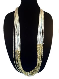 Layering Gold necklace,White &Gold beaded Necklace,Bohemian,Boho chic,Minimalistic Statement Modern Gold Statement Jewelry, Gold Beaded Necklace, Necklace White Gold, Moon Phases Necklace, Long Pearl Necklaces, White Gold Necklace, Gold Bead Necklace, Tassel Jewelry, White Gold Necklaces