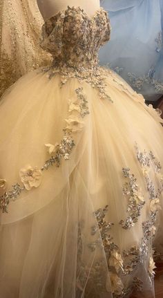 Beige Tulle Wedding Dress, Cream Princess Gown Fitted, Cream Ball Gown For Prom, Cream Ball Gown Dress For Prom, Champagne Tulle Ball Gown, Cream Fitted Princess Ball Gown, Cream Fitted Princess Dress For Wedding, White Princess Quinceanera Dress, Princess Style Cream Ball Gown