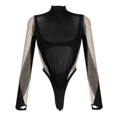 Nwt - New With Tag Inner Mugler Label Needs Reattached On One Side (Pictured) Size Fr 44 / Us 12 Black And Nude Retails $950 - Full Price Online Details+ Sheer And Opaque Mesh Panels Conceal And Reveal In The Brand's Jaw-Dropping Scandalous Fashion On This Turtleneck Bodysuit With Front Ruching. Clasp At Back, Turtleneck, Long Sleeves Style Id 22s1bo0178842 Elegant Mesh Bodysuit For Night Out, Elegant Evening Nylon Bodysuit, Elegant Evening Bodysuit, Elegant Nylon Bodysuit For Night Out, Chic Black Polyamide Bodysuit, Elegant Black Bodysuit With Sheer Bodice, Chic Black Bodysuit With Mesh Sleeves, Elegant Sheer Nylon Bodysuit, Black Nylon Bodysuit For Night Out