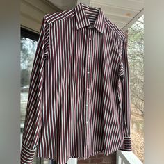 Pre Own Gucci Size L. Worn A Few Time But Very Good Condition .Measure Long 30 Inch. Chest 23 Inch And Sleeve 26 Inch.Dry Clean Gucci Spread Collar Shirt For Work, Gucci Formal Long Sleeve Shirt, Gucci Long Sleeve Formal Shirt, Gucci Spread Collar Tops For Work, Gucci Tops With Spread Collar For Work, Gucci Top With Spread Collar For Work, Gucci Classic Formal Shirt, Gucci Fitted Long Sleeve Top, Formal Classic Gucci Shirt