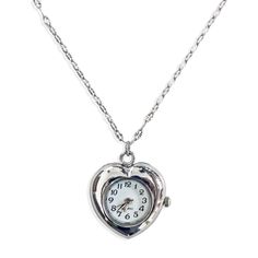 5 Min Away Watch Necklace – Gemini Jewels Journal Equipment, Gemini Jewels, Necklace Clock, Aesthetic Silver Jewelry, Silver Jewelry Aesthetic, Heart Shaped Watch, Circle Necklaces, Fran Bow, Clock Necklace