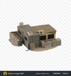 an image of a building made out of cardboard with no background, hd png