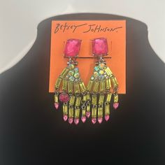 Nwt Cross Listed! Smoke Free Home Packaged With Care Betsey Johnson Halloween, Vintage Betsey Johnson Jewelry, Betsey Johnson Alley Cat, Betsey Johnson Earrings Betsey Johnson, Blue By Betsey Johnson, Betsey Johnson Jewelry, Halloween Earrings, Earrings Color, Betsey Johnson