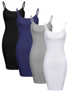 PRICES MAY VARY. Different Sizes: this style of women cami has various sizes, from S to XXL, with slight elasticity, suitable for most women; Note: please check the size whether meet your needs before purchasing Various Color Set: the women long tanks has several sets of color combination, easy to match with your various outfit, you can choose the color according to your preference, which can meet your wearing needs Soft and Comfortable: made of modal and spandex, stretchy and soft for comfortab Casual Stretch Camisole Slip Dress, Seamless Sleeveless Slip Dress, Sleeveless Seamless Slip Dress, Comfy Summer Dresses, Long Tank Top, Long Tank Tops, Long Tank, Womens Cami, Tank Top Dress