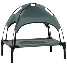 a large gray tent sitting on top of a metal stand