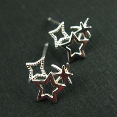 Material: 925 Sterling Silver Size: About 10.5 mm round, about 1 mm thick- Ear post is about 10.5 mm Gauge: 21 gauge ( 0.7mm) Style: Star Firework Earring Stud Weight: About 0.7 grams per pair Quantity: 1 pair, 2 pieces Sku: 203055 * Butterfly backs included Usage: Add parts to the opening on the star Pictures show the shape of the product, for actual size please see the measurement. Please convo me for large quantity. Thanks for visiting ! WHOLESALE For up to 50% OFF wholesale discount, please Hypoallergenic Adjustable Star Earrings, Star Earrings Stud Silver, Silver Star Earrings Studs, Silver Star-shaped Sterling Silver Earrings, Adjustable Star-shaped Sterling Silver Earrings, Extra Long Necklace, Silver Star Earrings, Sterling Silver Anklet, Star Earrings Stud