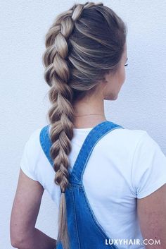 Simple upside-down braid Hairstyle Tutorials, School Hairstyles, Back To School Hairstyles, Dirty Blonde, Spring Hairstyles, Braid Hairstyles, Summer Hair