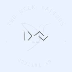 the two week tattoo logo on a white background