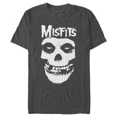 Celebrate the legendary horror-punk band and pop culture icons, The Original Misfits with officially licensed apparel featuring the classic "Fiend Skull" and more! This Men's Misfits Classic Fiend Skull Logo Graphic T-Shirt features a large black and white graphic of the Misfits Fiend Skull mascot and logo across the front. Rock out to the genre-defining Misfits in ultimate style with these fun new tees for everyone! Halloween Band Logo T-shirt For Streetwear, Halloween Band Merch T-shirt With Logo Print, Halloween Streetwear T-shirt With Band Logo, Halloween Grunge T-shirt With Logo Print, Halloween Grunge Logo Print T-shirt, Halloween Band Logo T-shirt Crew Neck, Halloween Band Logo T-shirt For Fans, Halloween Band Merch Tops With Band Logo, Halloween Band Merch Top With Band Logo