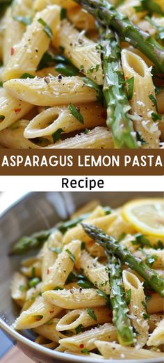 asparagus and lemon pasta with parmesan cheese is an easy side dish