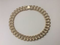 "Marked: Erwin Pearl. Copyright symbol P.E.P. Erwin Pearl satin gold, matte gold chain choker necklace approximately - 17.25\" with clasp x 3/4\". Very good to excellent condition." Gold Curb Chain Choker, Gold Chain Necklace, 16 Inch For Formal Occasions, Copyright Symbol, Gold Chain Choker, Gold Satin, Chain Choker Necklace, Chain Choker, Choker Necklaces, Matte Gold