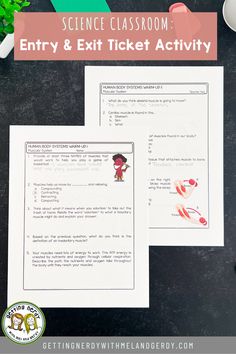 the science classroom entry and exit ticket activity