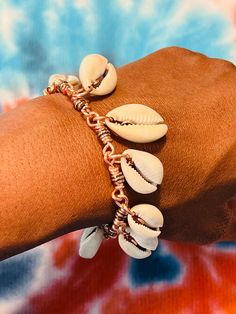 Cowrie Shell and Copper Bead Charm Copper Bracelet Inspiration Bracelets, Cowry Shell, African Jewelry, Cowrie Shell, Copper Bracelet, Atlanta Ga, Charm Bracelets, Link Bracelets, Bead Charms