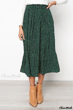 Olivia Mark - Sweet and Elegant Pleated Midi Skirt with Pocket Details Womens Long Skirt, Pleated Long Skirt, Skirt Denim, Pleated Maxi Skirt, Long Skirts For Women, Half Skirt, Skirt Mini, Midi Skirts