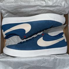 Brand New In Original Box. Never Worn Or Tried On Nike Sb Blazer Low. Colorway Court Blue/ University Red/ Light Orewood Brown. Upper Material: Suede. Bottom Material: Rubber Size 11 Men’s. 12.5 Women. Released On 10/03/2021 Blue Canvas Shoes With Vulcanized Sole For Skateboarding, Navy Low-top Skate Shoes, Navy Low-top Skate Shoes For Skateboarding, Nike Blue Sneakers For Skateboarding, Blue Sneakers With Gum Sole For Skateboarding, Blue Skateboarding Sneakers With Gum Sole, Sporty Blue Canvas Sports Shoes, Sporty Blue Canvas Shoes For Sports, Sporty Blue Canvas Shoes For Skateboarding