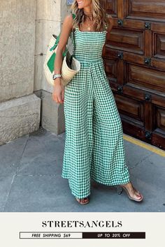 Green Sleeveless Casual Jumpsuit, Casual Fitted Halter Neck Jumpsuits And Rompers, Sleeveless Summer Jumpsuits And Rompers For Picnic, Casual Strapless Jumpsuit For Summer Day Out, Casual Spring Jumpsuits And Rompers For Picnic, Sleeveless Jumpsuits And Rompers For Spring Picnic, Casual Halter Neck Jumpsuit For Beach Season, Casual Summer Jumpsuits And Rompers For Picnic, Green Strapless Sleeveless Jumpsuit For Spring