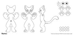 three cartoon cats standing next to each other