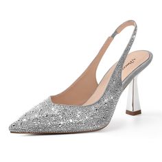 PRICES MAY VARY. Title: MUCCCUTE Women's Low Kitten Heel Slingback Ankle Strap Pump Pointed Toe Formal Party Wedding Dress Rhinestone Shoes Silver, 10.5. Product Type: Arborist Merchandising Root > Self Service > Special Features Stores > 80dbd58c-5608-4346-a9d0-64e6b7f46827_0 > 80dbd58c-5608-4346-a9d0-64e6b7f46827_9901 > 80dbd58c-5608-4346-a9d0-64e6b7f46827_879902 > Test Color Silver Heels For Summer Banquets, Silver Heels For Summer Banquet, Silver Ankle Strap Heels For Banquet, Crystal High Heel Shoes For Formal Occasions, Silver Crystal Ankle Strap Heels, Crystal High Heels For Formal Occasions, Glamorous Silver Heels For Banquet, High Heels With Rhinestones For Banquets, Rhinestone High Heels For Banquets