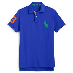 ----------------------------------------- POLO RALPH LAUREN - Custom Fit Mesh Polo Shirt for Men - Short sleeves - BIG PONY ==> Size XS <== ==> Size S <== ==> Size M <== ==> Size L <== - Sold for $98.50 in-store and online 1 color available: ~ Pacific Royal Blue ~ Description: - Ribbed Polo collar. Two-button rugby placket  - 100% Cotton - Short sleeves with ribbed armbands Ventilating metal grommets at the underarms - Signature embroidered Big Pony at the left chest ---------------------------- Ralph Lauren Rugby Shirt, Polo Outfit, Rugby Shirt, Egyptian Cotton, Polo Collar, Ralph Lauren Men, Cotton Shorts, Custom Fit, Men Short Sleeve