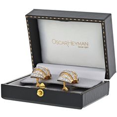 Oscar Heyman Platinum & 18K Yellow Gold Dome Shrimp Baguette And Round Cut 7.00cttw Earrings. Diamonds: Baguette Cuts, Round Cuts. Total: 7.00cttw. Center Diamond Weight: 7.00Metal Type: Platinum & 18K Yellow GoldMetal Weight: 28.0 gr.Condition: Excellent.Stock: RR9121 Luxury Baguette Cut Diamond Earrings For Formal Occasions, Luxury Formal Baguette Cut Diamond Earrings, Luxury Baguette Diamond Earrings For Formal Events, Formal Baguette Cut Diamond Earrings, Classic Baguette Diamond Earrings For Formal Occasions, Luxury Baguette Earrings For Formal Occasions, Luxury Diamond Earrings With Baguette Diamonds As Gift, Diamond Baguette Earrings For Formal Occasions, Luxury Baguette Diamond Earrings For Formal Occasions