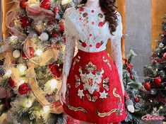 Qteee - Adorable Lace Christmas Dress Set with Intricate Pattern Design Christmas Celebration Dress With Long Sleeves, Long Sleeve Christmas Celebration Dress, Christmas Celebration Long Sleeve Dress, Elegant Festive Holiday Celebration Dress, Elegant Christmas Holiday Dress, Elegant Holiday Dress For Celebrations, Elegant Christmas Celebration Dress, Elegant Holiday Celebration Dress, Red Embroidered Winter Dress