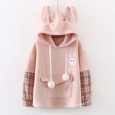 Please take the size info as a reference. The measurement error between 1-4cm is in the normal range.Fabric Material: Cotton BlendColor: PinkSize Chart: One Size Size One Size Bust 100cm/39.40" Length 56cm/22.06" Sleeve 44cm/17.34" Shoulder 60cm/23.64" Pink Harajuku Hoodie, Pink Harajuku Hoodie Outerwear, Harajuku Pink Hoodie Outerwear, Fall Harajuku Fleece Hoodie, Harajuku Fleece Hoodie For Fall, Harajuku Style Fleece Hoodie For Fall, Pink Cotton Hoodie With Adjustable Hood, Harajuku Style Sweatshirt With Drawstring Hood For Fall, Pink Harajuku Long Sleeve Sweater