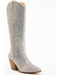 Knee High Western Boots, Tall Western Boot, Sparkly Boots, White Cowgirl Boots, Womens Cowgirl Boots, Boot Barn, Wedding Boots, Rhinestone Embellishments, Cowboy Boots Women