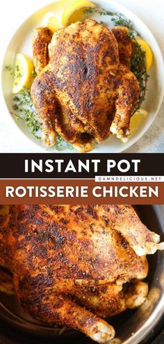 INSTANT POT ROTISSERIE CHICKEN, dinner ideas, chicken recipes Instant Pot Rotisserie Chicken, Rotisserie Chicken Recipe, Cooking Whole Chicken, Instant Pot Pasta Recipe, Whole Chicken Recipes, Best Instant Pot Recipe, Instant Pot Recipes Chicken, Rotisserie Chicken Recipes, Instant Pot Dinner Recipes