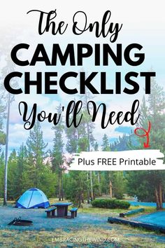 the only camping checklist you'll need plus free printable