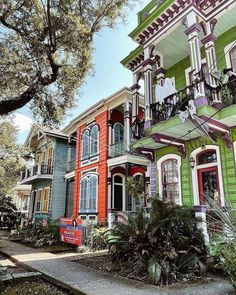 the colorful houses are all painted in different colors