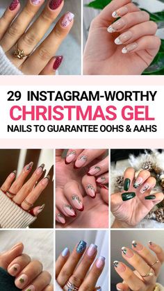 Fall Into Christmas Nails, Christmas Bio Gel Nails, Christmas Gel Extension Nails, Best Holiday Nails, Builder Gel Nails Design Christmas, Gel Nail Designs Holiday, Christmas Gel X Nail Designs, Christmas Builder Gel Nails, Early Christmas Nails